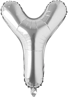 Italo Y Alphabet Letter Foil Balloon, 32-Inch Size, Silver