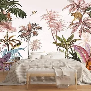 BPA Jungle Wallpaper Tropical Wall Mural Forest Palm Tree Rainforest Mural Wallpaper(Not Peel n' Stick)