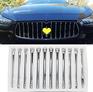 YOCTM Front Grill Chrome Trim For Maserati Ghibli 2013 2014 2015 2016 2017 Parts Accessories Front Grille Decorative Garnish Trim Cover Car Styling 12PCS