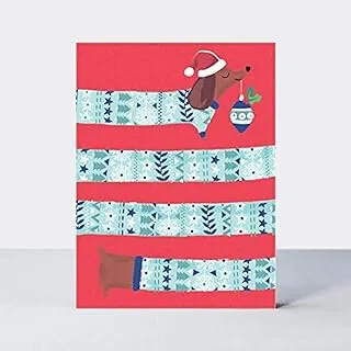 Rachel Ellen Designs Sausage Dog Santa Card Set 5-Pieces