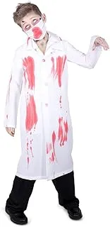 Mad Toys Zombie Doctor Kids Halloween, Cosplay, Spooky, Trick or Treat, Theme Party, Roleplay Costume XL 9-10 Years