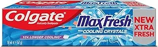 Colgate Max Fresh Toothpaste with Cooling Crystals, Cool Mint Gel Toothpaste, Travel Size - 50ml