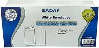 Sadaf Peel and Seal Pocket Envelope 50-Pieces, 9 cm x 4 cm Size, White