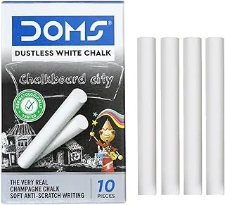 DOMS Non-Toxic Dustless White Chalk (100 Chalks)