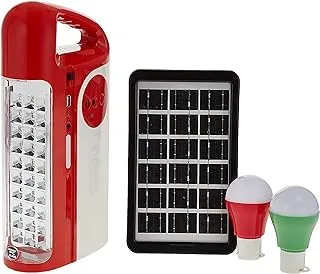 Geepas Rechargeable LED Lantern with Bulb and Solar Panel Purple GE53035