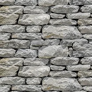 Stone Wallpaper Peel and Stick Self Adhesive Wallpaper – Removable Decorative Wall Paper or Wall Murals – 3D Faux Textured Stone Brick Wall Home Kitchen Wall Decoration (4, 17.71