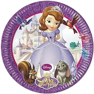 Disney Sofia The First Paper Plates 8-Piece Set, 23 cm Diameter, Purple