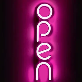 BPALED Open Sign for Business Vertical Neon Style Open Light Signs Beautiful Design to Attract Customers for Restaurant Coffee Shop Pizza Parlor Bar (Color : Pink)