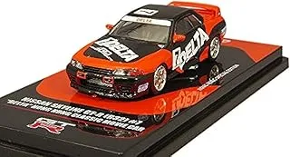 Inno64 1/64 مقياس Nissan Skyline GTR R32 7 Delta Hong Kong نموذج سيارة ديكاست، أسود/برتقالي