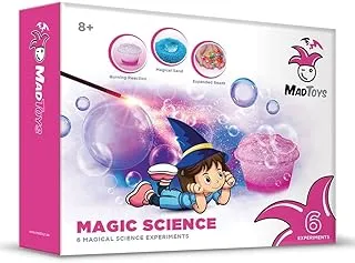 مجموعة تجارب سحرية من Mad Toys STEM Toy Magic Science 6 مع دليل سهل الاتباع، هدية مثالية للعلماء الصغار باللون الوردي، الذين تتراوح أعمارهم بين 8 سنوات فما فوق، مقاس واحد، 688688