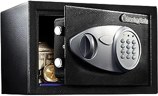 SentrySafe Security Safe مع قفل لوحة المفاتيح الرقمية، آمن من الصلب مع بطانة داخلية ومجموعة مسامير للأسفل، معتمد من وزارة العدل في كاليفورنيا لتخزين الأسلحة، 0.41 قدم مكعب، 7.6 × 11.4 × 10.4 بوصة، X041E