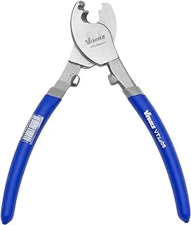 VTOOLS 6 Inch Cable Cutter, Heavy Duty Carbon Steel Wire Cutter, Dipped Handle, Cutter for Aluminum, Copper, Communications Cable, Blue, VT2206