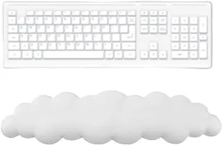 BABORUI Cloud Wrist Rest for Computer Keyboard, Memory Foam Cute Cloud Palm Rest Keyboard with Non-Slip Base, Ergonomic Cloud Arm Rest Keyboard for Easy Typing and Pain Relief (White)