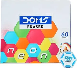 DOMS Neon Hex Eraser Display Box 60 Pcs