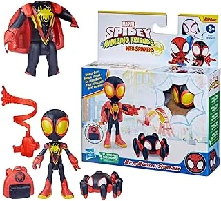 Marvel Spidey and His Amazing Friends Web-Spinners Miles Morales Spider-Man Figure with Accessories, Web-Spinning Accessory, Toys for Kids