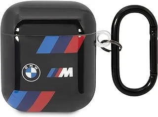 BMW Motorsport TPU Case With Tricolor Stripes For Airpods 1/2 - Black