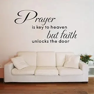 BPA Wall Decals for Living Room, Inspirational Wall Decals, Quotes Bible Verse Biblical Christian Church Vinyl Art Home Decor Stickers Prayer is Key to Heaven But Faith Unlocks The Door 21