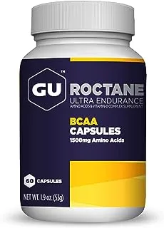 GU Energy Roctane Ultra Endurance Branch Chain Amino Acid and Vitamin B Exercise Recovery Capsules, 60-Count Bottle