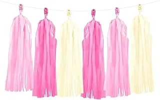 Party Deco Pink Mix Tassel Garland Decoration 12-Pieces Set