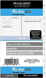 AT-A-GLANCE 2023 Daily & Monthly Planner Refill, Hourly, 10801 Day-Timer, 3-3/10.2 cm x 6-3/10.2 cm, Size 3, Two Pages Per Day (471-225)