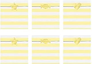 Party Deco Yummy Treat Bags, Light Yellow, 6 Pieces