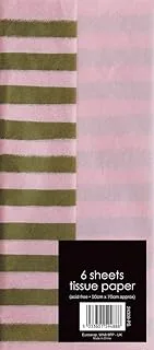 Various Brands Stripe Tissue Paper, Gold/Pink