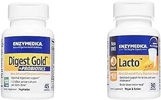 Enzymedica Bundle : Enzymedica Digest Gold + Probiotics 45 Capsuels + Enzymedica Lacto 30 Capsules