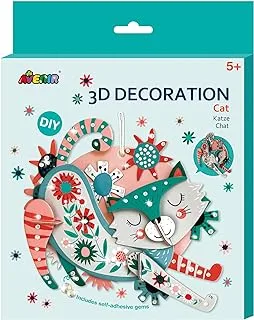 Avenir 3D Decoration - Cat Kit | Turn Your Wall into a Zoo! Create 3D Decorations with Pre-Cut Cardboard Puzzle Pieces | Thoughtful and Creative Gift Option for Kids 3+