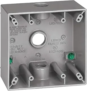 Sigma Electric Sigma Engineered Solutions, Gray Sigma Electric 14352 3/4-Inch 3 Hole 2-Gang Box, No Size