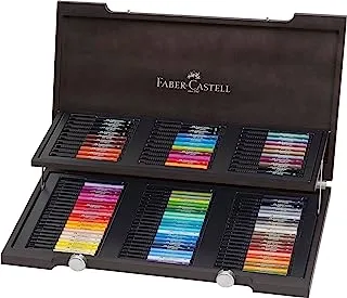 Faber-Castell Pitt Artist Pen India ink pen, wooden case of 90 Colours, Waterproof, permanent