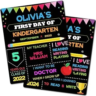 BPA First Day of School Chalkboard, Back to School Board Sign for First Day Last Day of School, My First Day Large Chalk Board Sign Photo Prop, 10x12 inch Reusable Double Sided Photo Prop