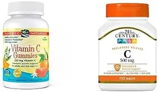 Nordic Naturals Supplement Bundle Pack : 21st Century Vitamin C 500mg Prolonged Release 110 Tablets + Nordic Naturals Vitamin C, 60 Gummies