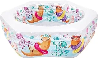 Intex 12-56493NP Hexagonal Paddling Pool with Ocean Reef Design 191 x 178 x 61 cm Phthalate-Free