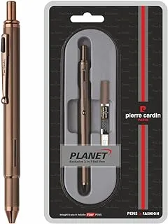 Pierre Cardin Planet Exclusive 3 In 1 Ball Pen Blister Pack | Retractable Pen With Metal Body | Free 3 x Refill Included, Smooth Refillable Pen | Ideal For Gifting | Blue, Black & Red Ink, Pack Of 1