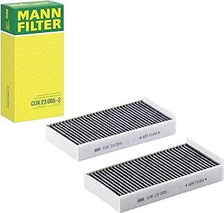 MANN-FILTER CUK 23 005-2 مجموعة مرشح هواء المقصورة الداخلية (مجموعة من 2) مع الفحم النشط – لسيارات الركاب