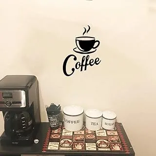 BPA “Coffee Cup + Coffee” Wall Decor Sticker, Black Coffee Decor for Coffee Bar and Coffee Station, Removable Kitchen Signs for Kitchen Decorations Wall, 16.5 x 20.5 Inch