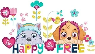 RoomMates Paw Patrol Skye And Everest Be Happy Quote Peel And Stick Wall Decals