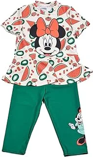 Disney 2S20837-10/11Y Girl's Swimwear 2-Pieces, 10/11 Year Size, Apricot/Green