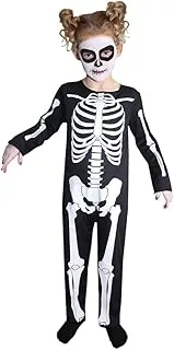 Mad Toys Trick or Treat Cute Skeleton Jumpsuit Spooky Theme Party Halloween Child Costumes, 11-12 Years