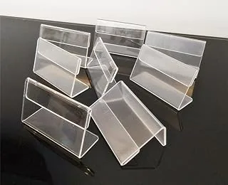 RUIXUAN Set of 30PCS L Shape Clear Acrylic Price Card Tag Label Stand, Mini Sign Display Holder,Counter Top Stand 7x4cm