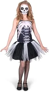 Mad Toys Skeleton Tutu Dress Kids Halloween Cosplay Dress-Up Roleplay Spooky Theme Party Trick or Treat Costume, Small 3-4 Years