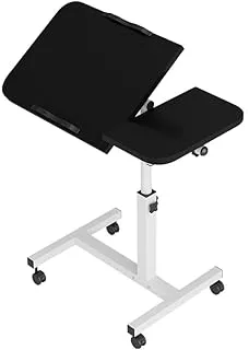 COOLBABY Simple Laptop Computer Desk Bed With Computer Desk To Move And Lift Bedside Table Card Slot Water Cup Holder- Black