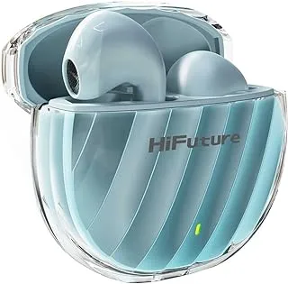 سماعات HiFuture Flybuds 3 Bluetooth 5.3، وسماعات الصالة الرياضية والرياضة مع 4 ميكروفونات مدمجة للمكالمات، وإلغاء الضوضاء البيئية، ومقاومة للماء IPX5 لأجهزة Android وiOS