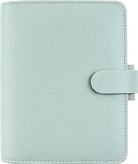 Filofax Saffiano Organizer, Pocket Size, Granite - Cross-Grain, Leather-Look, Six Rings, Week-to-View Calendar Diary, Multilingual, 2022 (C028812-22)