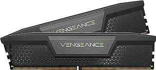 ذاكرة الوصول العشوائي CORSAIR VENGEANCE DDR5 بسعة 48 جيجابايت (2 × 24 جيجابايت) وسرعة 5600 ميجاهرتز CL40 Intel XMP iCUE المتوافقة مع الكمبيوتر - أسود (CMK48GX5M2B5600C40)