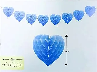 Italo Heart Shaped Decorative Paper 8-Piece Set, Blue