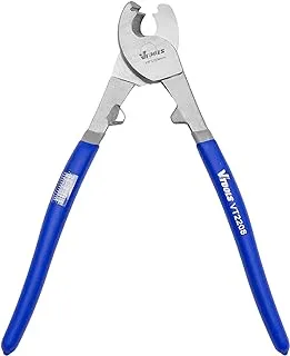 VTOOLS 10 Inch Cable Cutter, Heavy Duty Carbon Steel Wire Cutter, Dipped Handle, Cutter for Aluminum, Copper, Communications Cable, Blue, VT2208