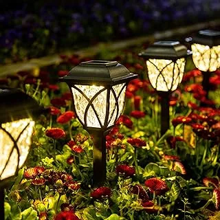 GIGALUMI Solar Pathway Lights,6 Pack LED Solar Garden Lights Outdoor,Waterproof Solar Powered Path Lights for Yard, Patio, Landscape, Walkway (Warm White)