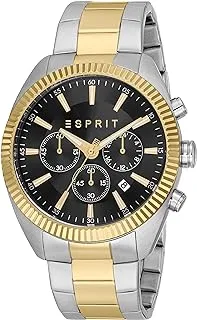 Esprit Two Tone Silver & Gold Color Stainless Steel Band Gents Wrist Watch - ES1G413M0075