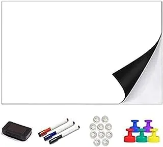 magnetic whiteboard, Dry Erase Whiteboard Paper Thick Sticker Decal Self-adhesive 60x40cm 24x16” Soft White Board Peel and Stick for School Office Home Kids Drawing